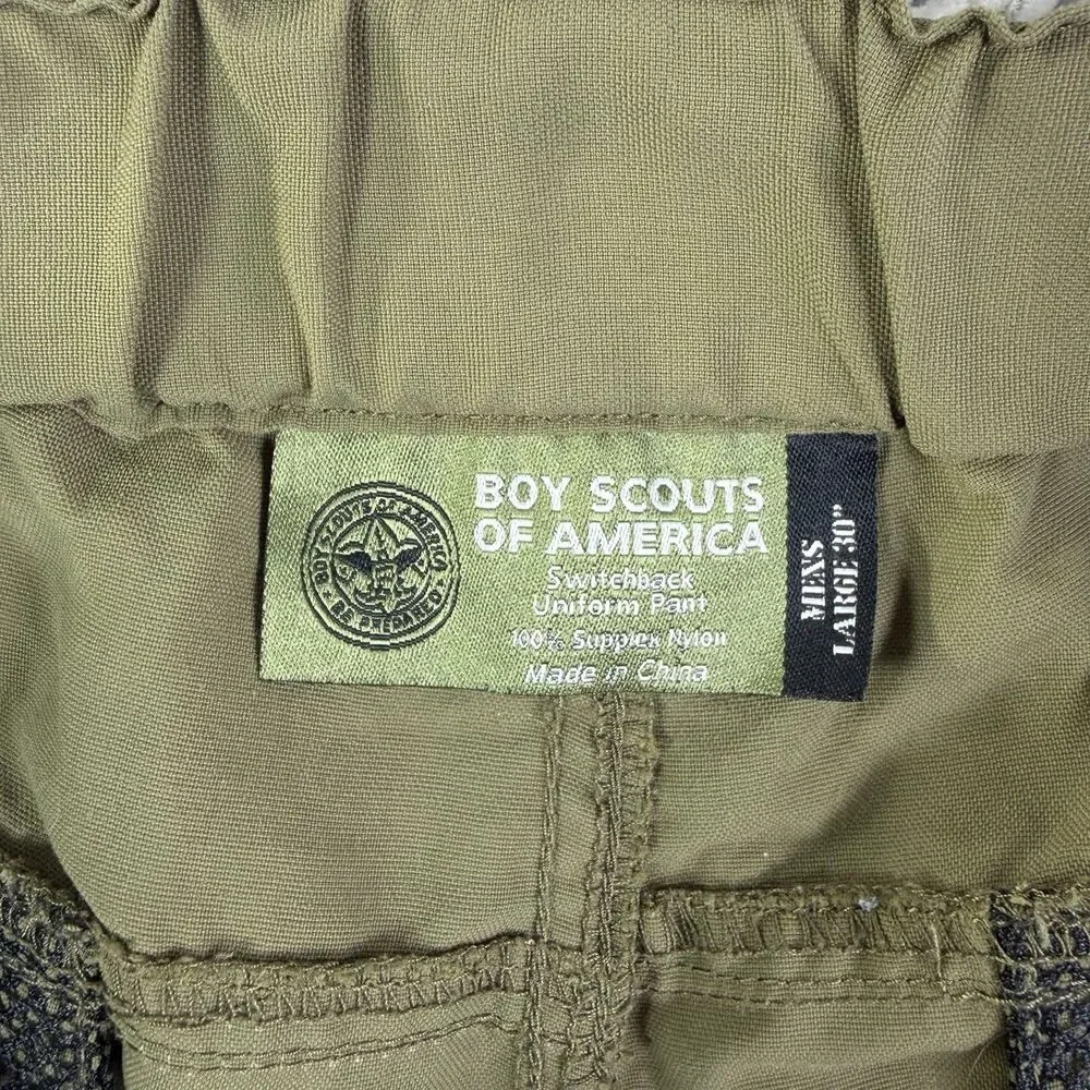 Boy Scouts Of America Convertible Cargo Shorts Mens Large Green Utility Summer